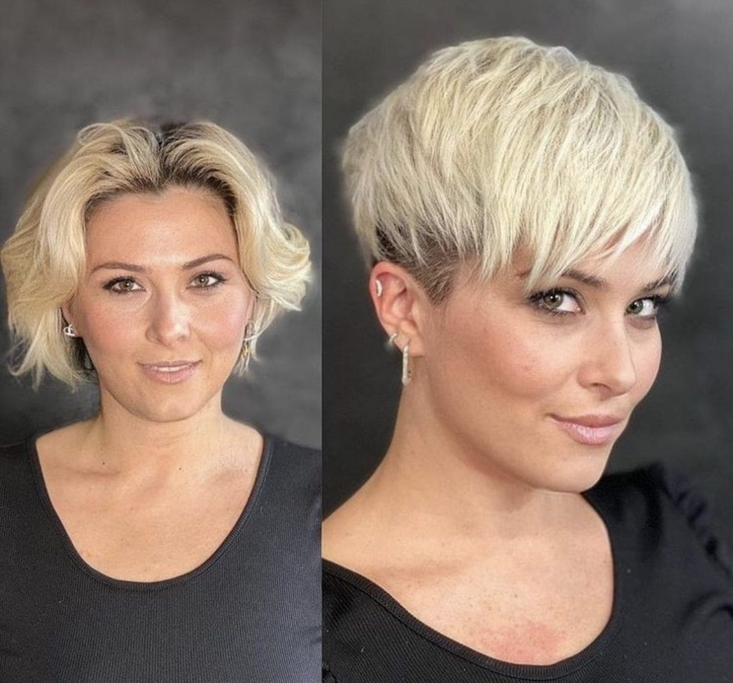 Elegante Frauen Haarschnitte Hinterm Ohr